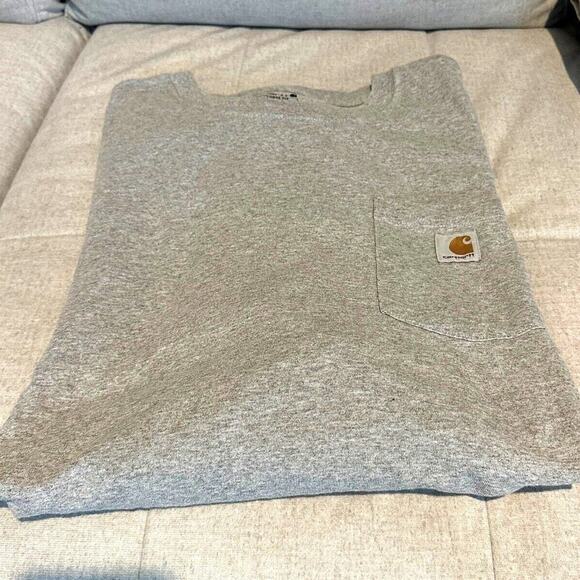 Carhartt Mens Workwear Shirt Sz 2XL Loose Fit Heather Gray Long Sleeve Crew Neck - Picture 8 of 8